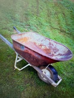 Steel wheelbarrow.