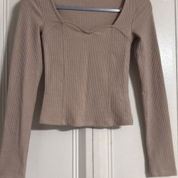 so, brown/tan long sleeve shirt, size XS