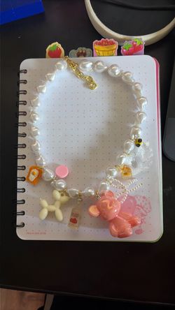 Pink bear chunky necklace