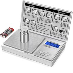 Fuzion Digital Pocket Scale .01 Gram Accuracy, 200g Digital Gram Scales for Small Food, Jewelry, Herb, Spice, Coin - Weight Gram and Oz - 100g Calibra