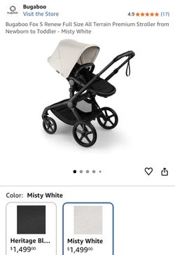 Bugaboo Full Size Stroller from Newborn to Toddler - Misty White