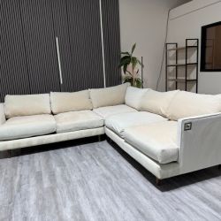 Living Spaces Adeline Corner Sofa – Retails ≈ $3,140 –  Certified Clean + Free OC Delivery