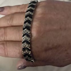 Beautiful Blue Diamond Tennis Bracelet With Extra Security Clasp .... Only $150 On Sale