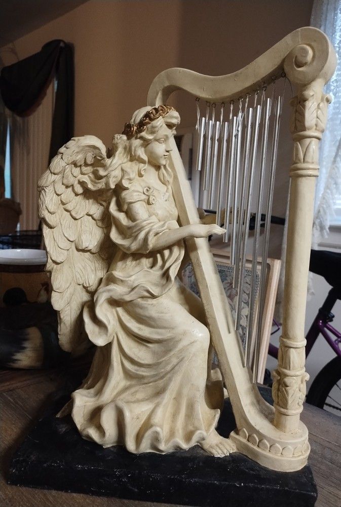Angel With Harp Wind Chime Decoration