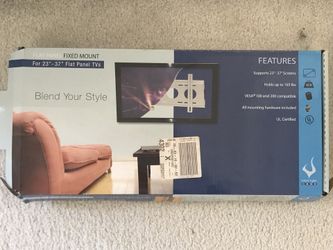 Flat Panel Fixed Mount for 23” to 40” screens. Holds up to 100 lbs
