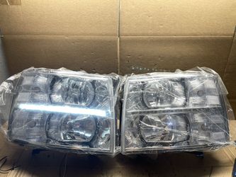 #OH36 2007-2014 Chevy Silverado Chrome LED Halogen Headlight Pair 