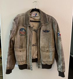 Flight Club Leather Bomber Jacket