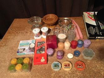 Lot of candles and candle holders Yankee candle tea light candle some scented