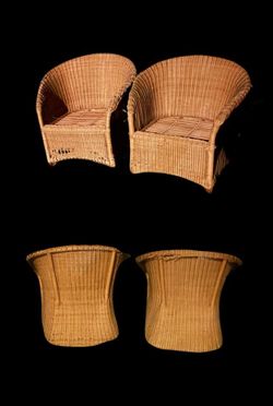 Pair of Vintage Wicker Tub Chairs