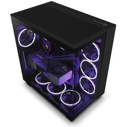NZXT - H9 Flow ATX Mid-Tower Case with Dual Chamber - Black