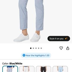 Tommy Hilfiger Blue White Stripe Pants – Size 2 – Classic Slim Fit