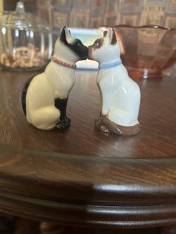 Salt and Pepper Siamese Kissing Cats