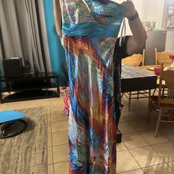 Women’s Multi-color Silk Dress