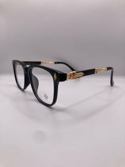 Chrome hearts black gold sword blue light glasses