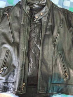 Black Leather Motorcycle Jacket, vest & chaps