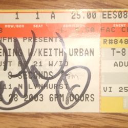 Authentic Autographed Keith Urban Ticket