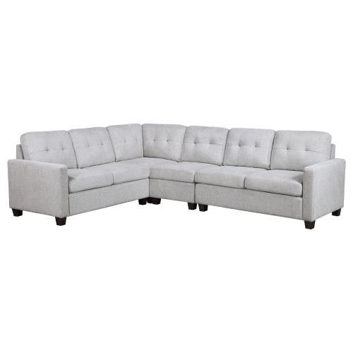 Four Piece Upholstered Modular Sectional Sofa Beige