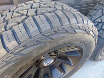 4 Brand New 20X10 Satin Black Vision Rims &  275 55 20 TIS RT Tires 6X5.5 -25MM Offset