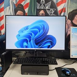 VERY FAST Hp ProDesk Six Core I5 Computer Bundle With 27" Monitor 32 GB RAM 512 GB SSD