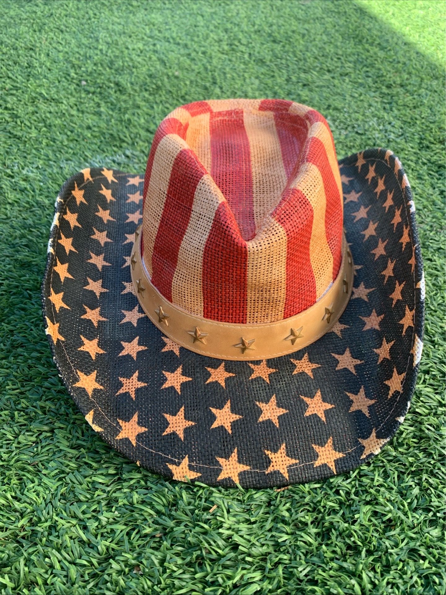 Goldcoast Sunwear USA American Flag Woven Cowboy Hat Western Adult One Size