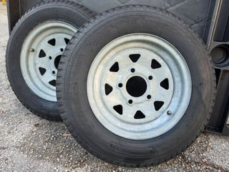 Galvanized wheels with 5.30-12 trailer tires