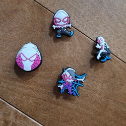 Lot Of 4 Croc Charms Spidergirl 