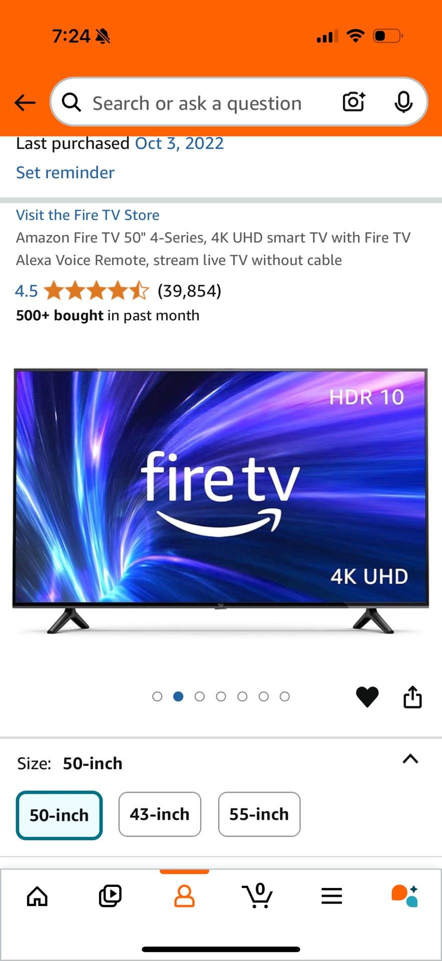 Amazing Fire Tv 50” 4K 