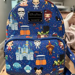 Loungefly Disney Parks Characters And Attractions Mini Backpack  New W/out tags