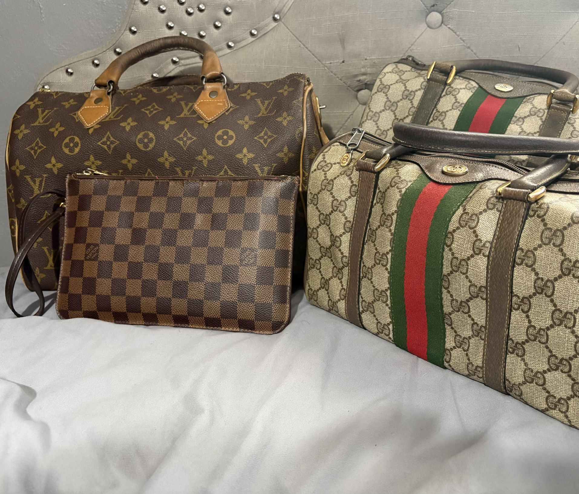 Vintage Louis Vuitton and Gucci bags