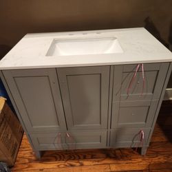 36 Inch Vanity W/ Marble Top 