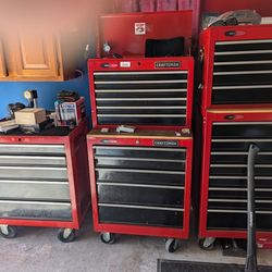 Three Roll Away Tool Boxes Craftsman