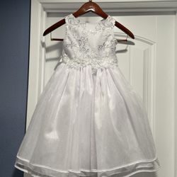 Toddler White Flower Dress