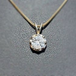 Jewelry 14k solid white gold big natural diamond 0.84 CT round Pendant charm