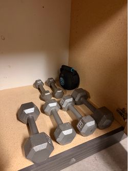 Dumbbells (5lb & 10lb) & Kettlebell