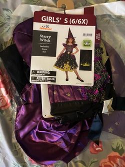 Girls Starry Witch Halloween Costume Size 6/6X