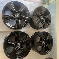 Toyota Rav4 Rims 17” OEM Factory Wheels Rines New Gloss Black Powder Coated ( Exchange Available )( Cambio Disponible ) Rav 4 Sienna Highlander Tacoma