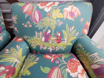 LUXURIOUS sofa chairs with matching ottoman--comfortable deep seating