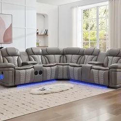 Innova Grey Reclining Sectional