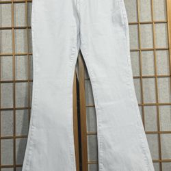bootcut jeans womens size S white denim 70%cotton/ Polyester