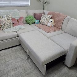 Modular sectional sleeper sofa with storage