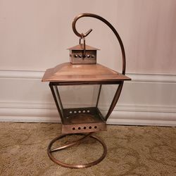 Copper Hanging Lantern Candleholder 