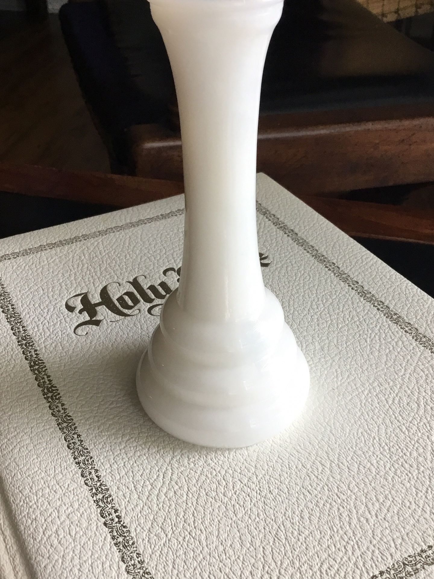 Milk Glass Bud Vase 6 Inches Tall