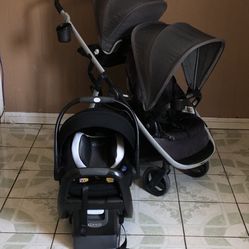 GRACO READY 2.0 DOUBLE STROLLER AND CAR SEAT!!!!