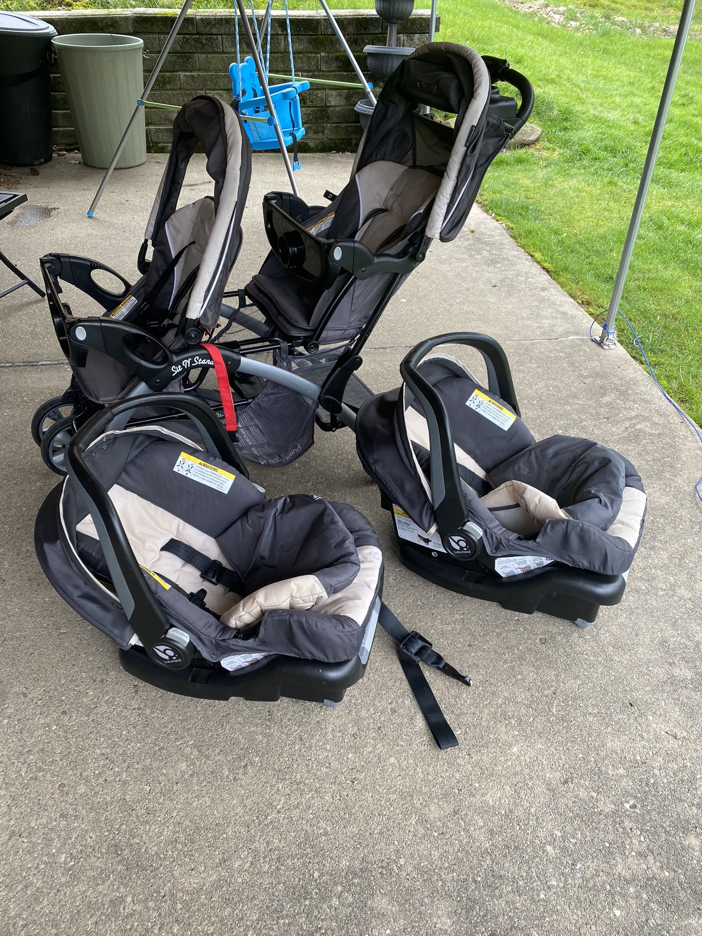 Double Stroller and Car Seats