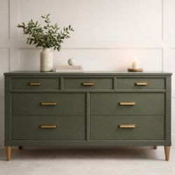 Modern Deep Green Dresser | Solid Wood | Dovetail Drawers