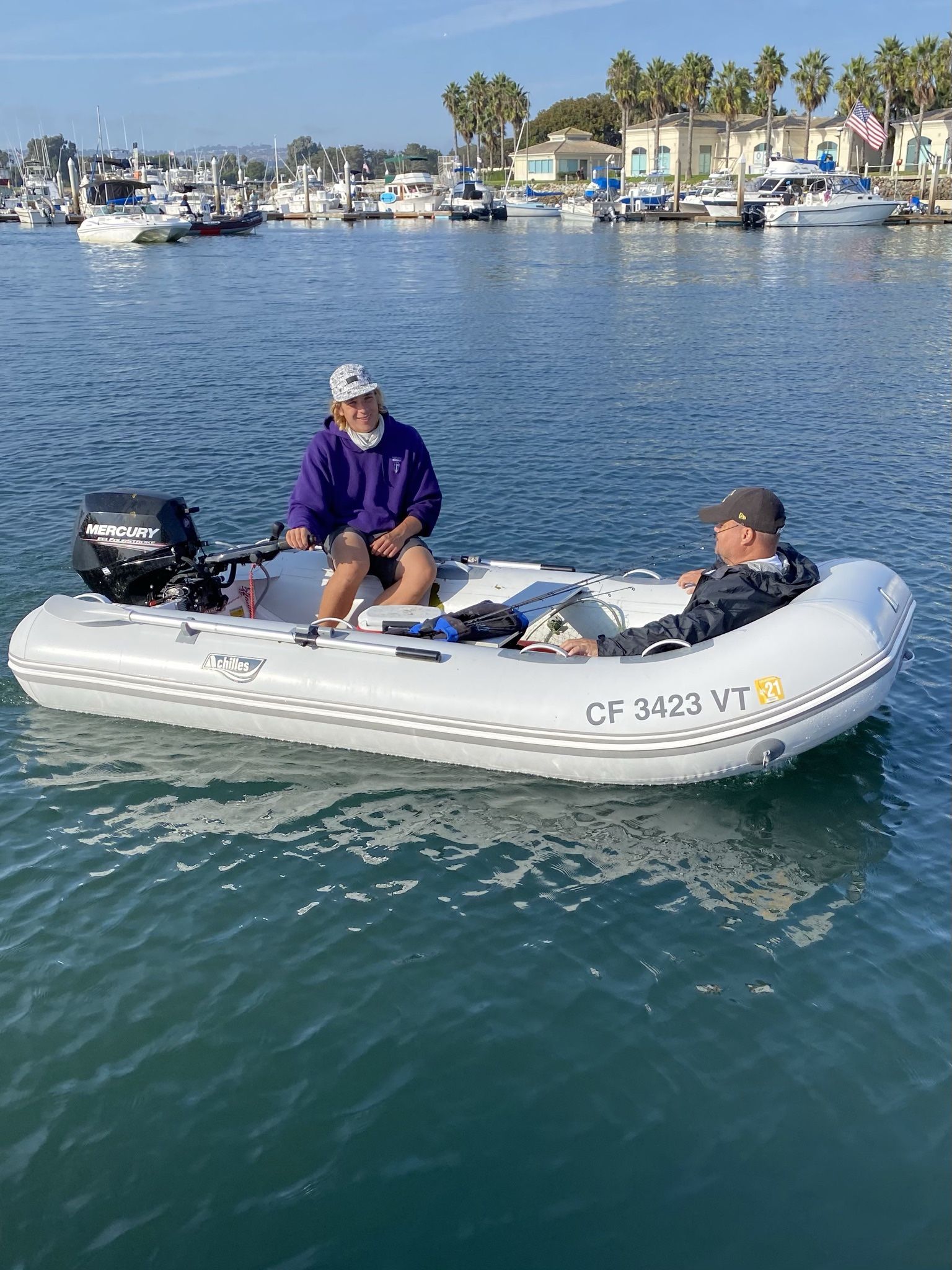 Achilles 10’4” RIB Inflatable Boat with 15HP Motor and Trailer and more