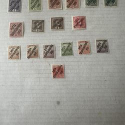 1919 Czechoslovakia Overprint Group Of 17 Mint Hinged 