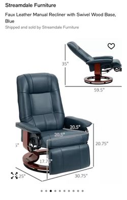 Gray Faux Leather Manual Recliner