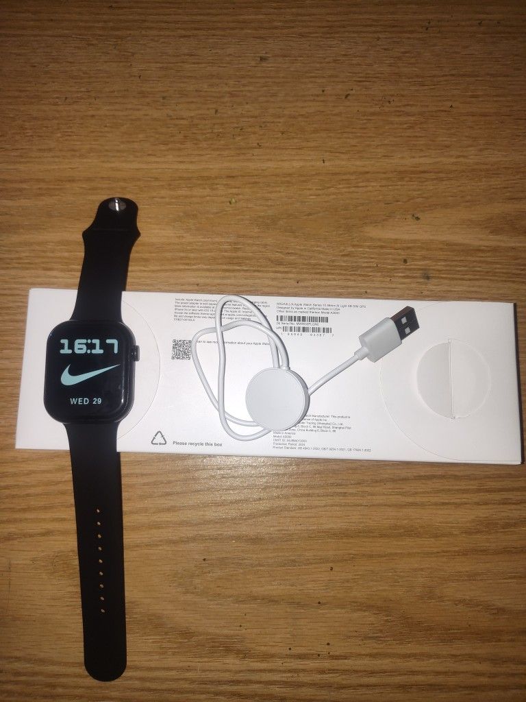 Apple Watch Series 10 GPS 46mm Jet Black Aluminum Case with Black Sport Band - M/L