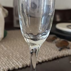 Clear Crystal Champagne Flutes - Set of 8